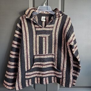 Vintage Veracruz Hooded Pullover Sz M Grunge Beach Hippie